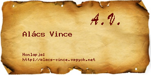 Alács Vince névjegykártya